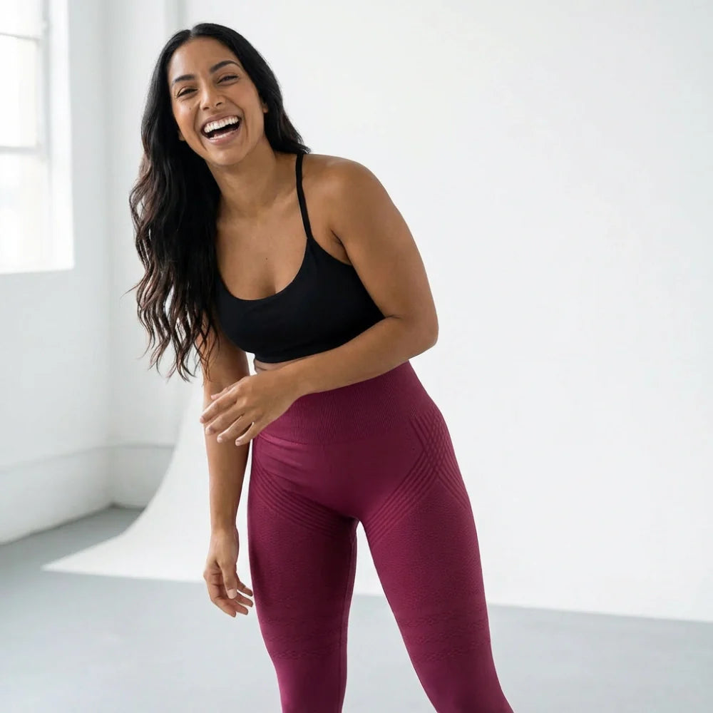 3D Leggings - Burgundy