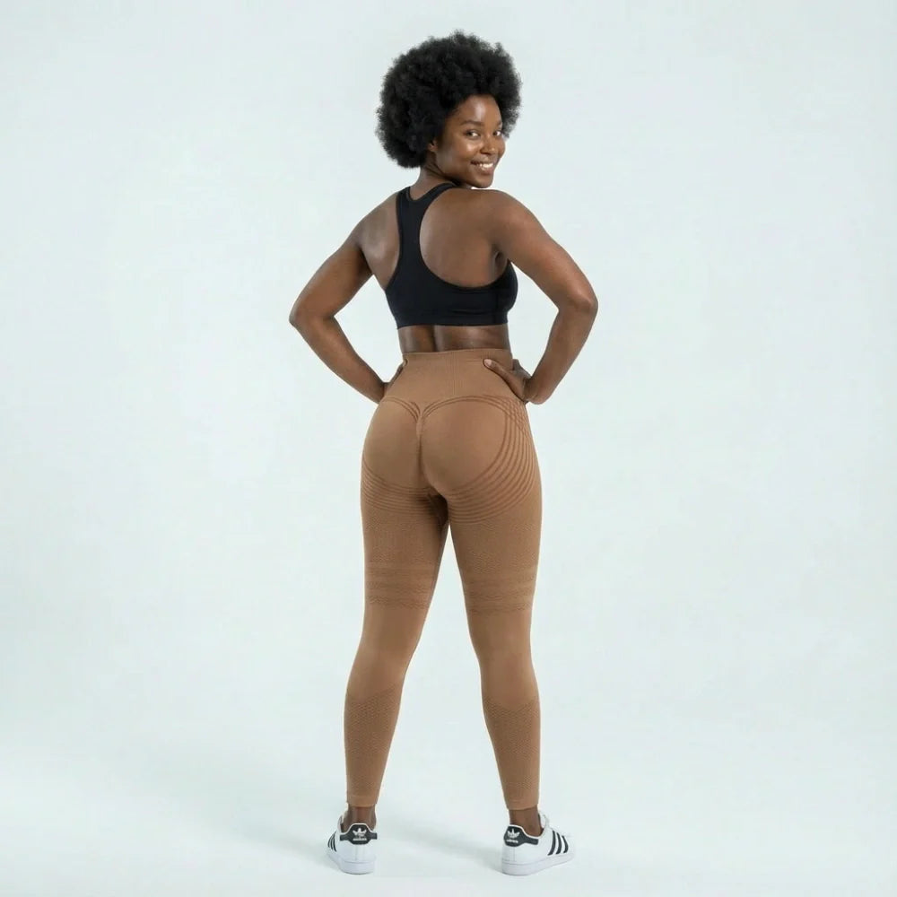 3D Leggings - Brown Coffee