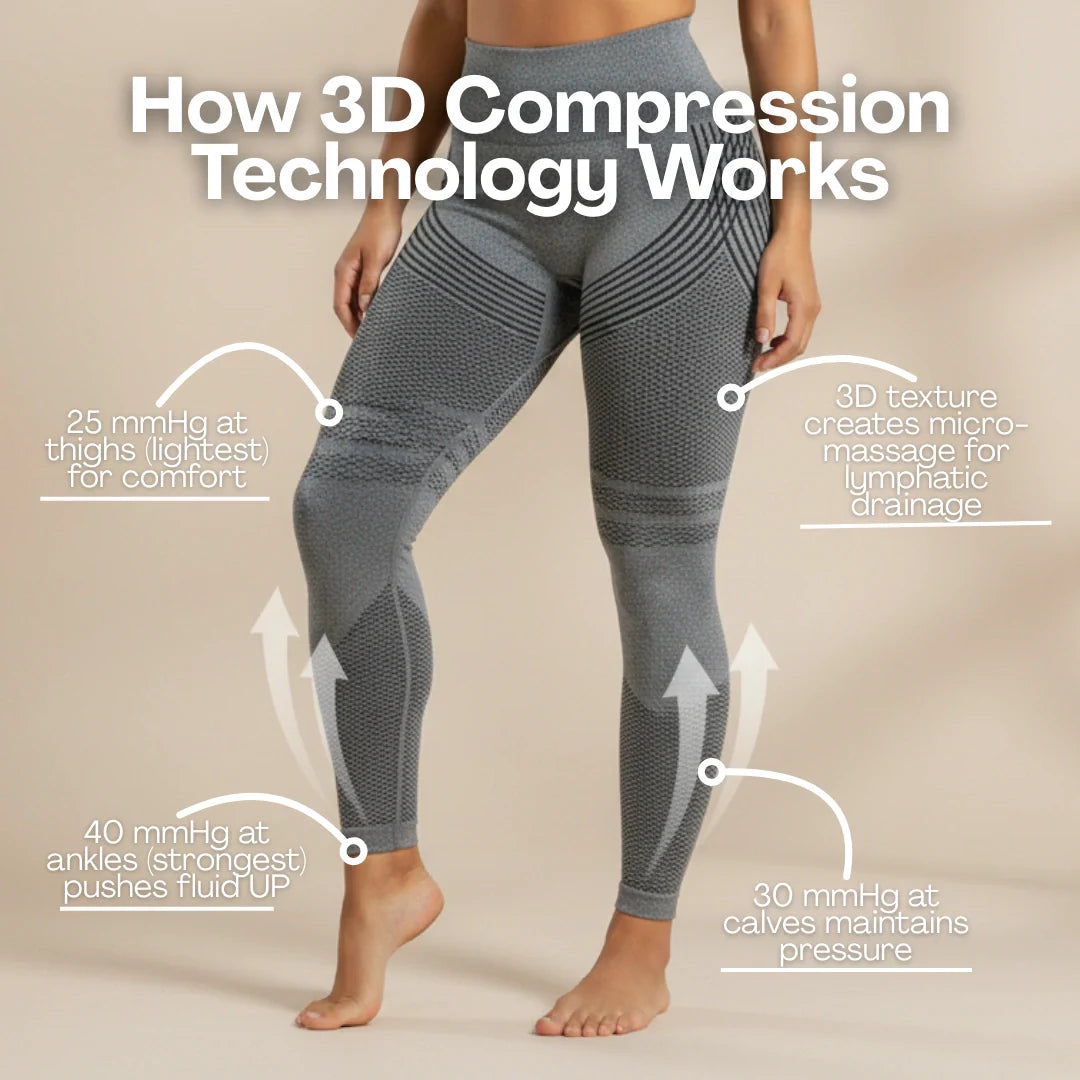 Say Goodbye to Puffy Ankles in Just with 3D Compression Leggings