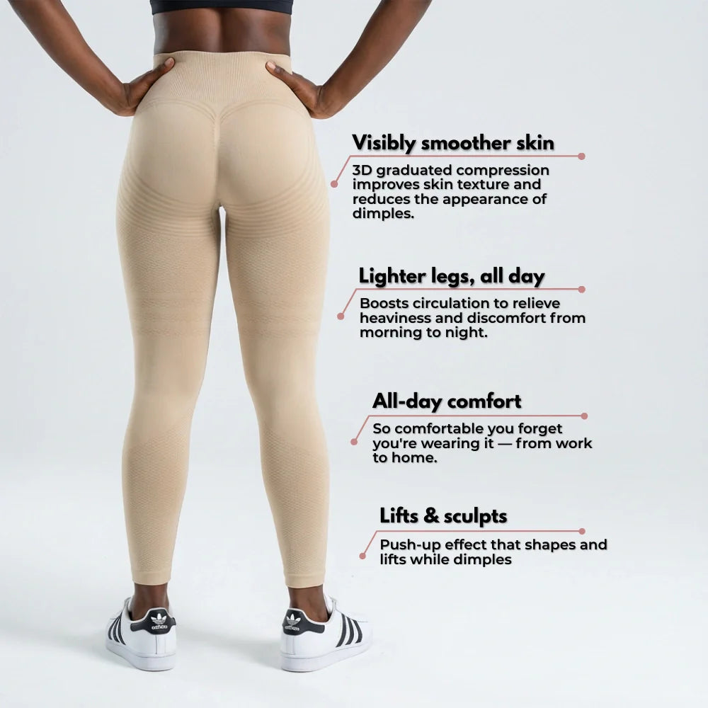 3D Leggings - Beige