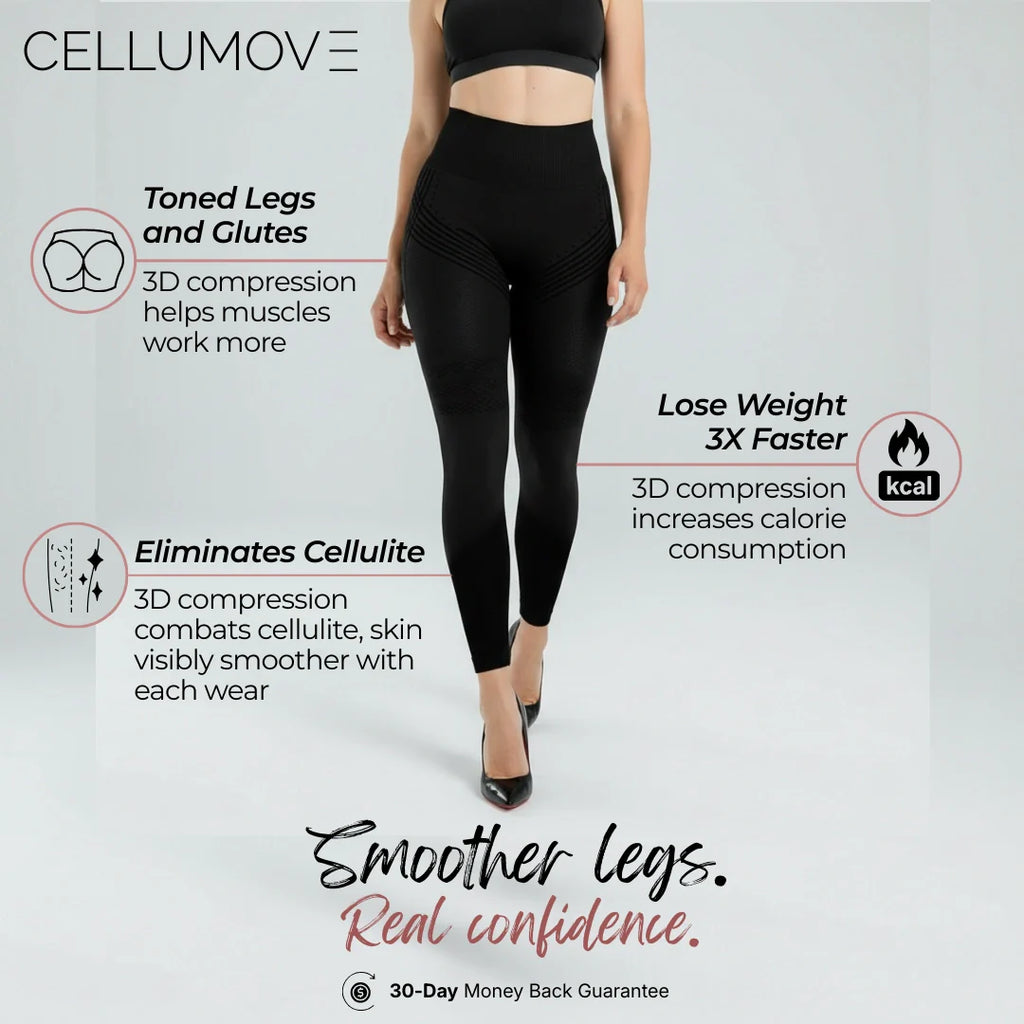 Anti-cellulite leggings designed to show visible smoothing